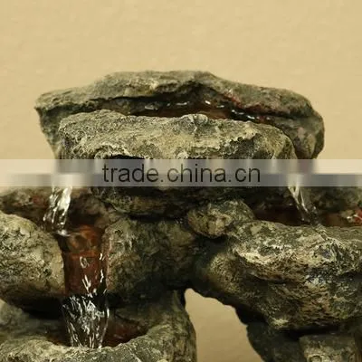 Multi-Level Split Rock Falls Tabletop Water Fountain With LED Light photo-4