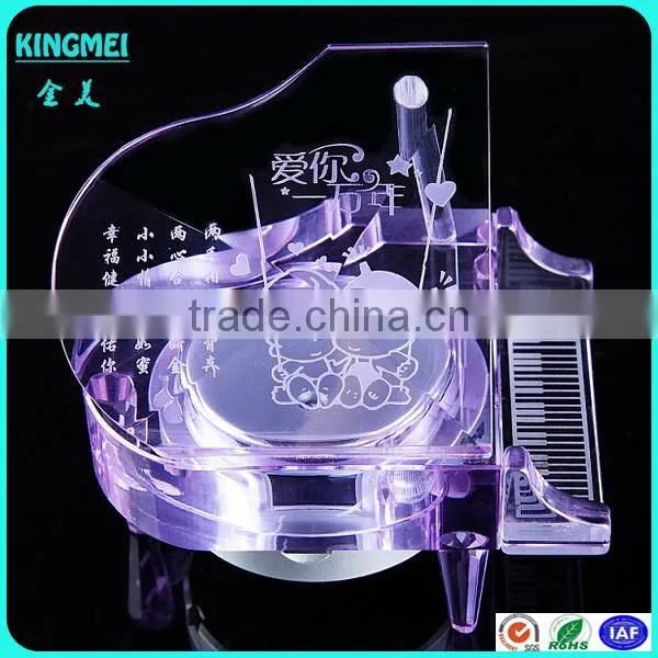 2015 Crystal Led Light Base for Display Piano With MP3 Music Round Led Light Base for Gift photo-3