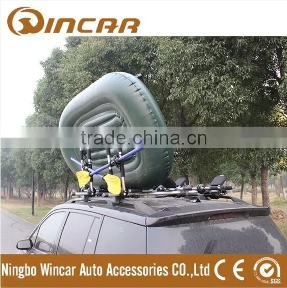 Foldable Roof-mount Metallic-white T Style Kayak Roof Carrier Rack Carring 2 Canoe photo-2