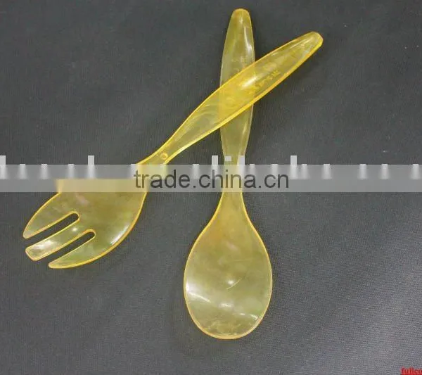 Colorful acrylic salad spoon and fork set