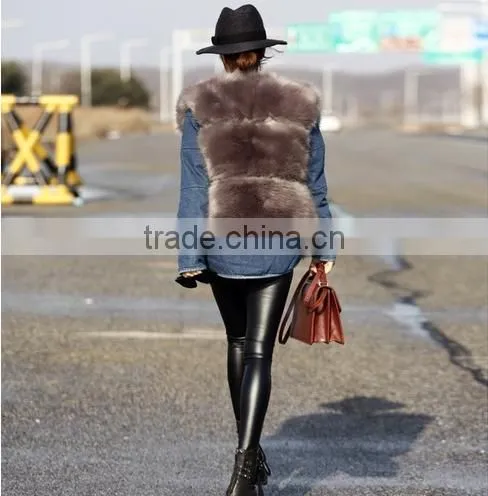 Winter Warm New Design Faux Fox Fur Waist Coat photo-5