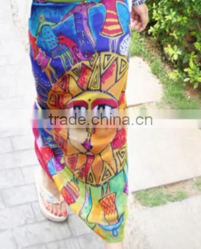 Indian Vintage Silk Saree Wrap Skirt/Simmias Beach Skirt photo-3