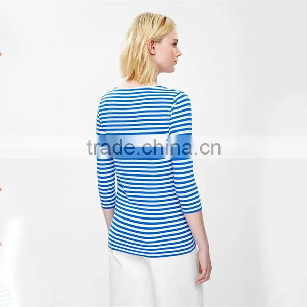 100% Linen Stripe Design Fashion Blouses Custom t Shirt Turkey photo-2