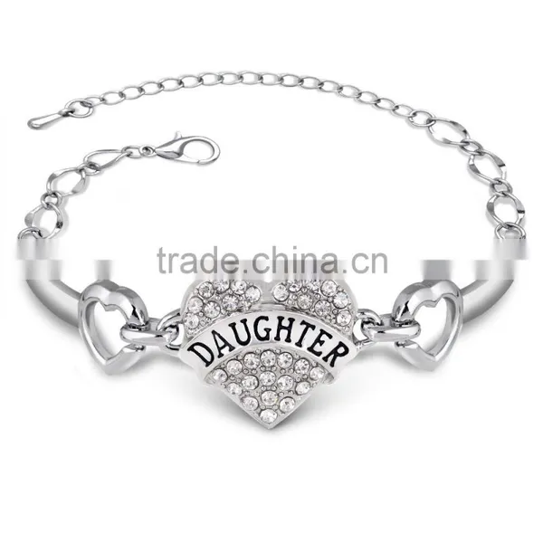 2016 Love Family Member Bracelet Zinc Alloy Heart Bracelet for Dear Aunt Bracelet Free Sample photo-2