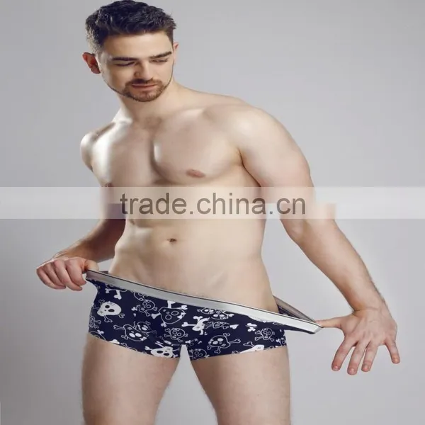 Factory Wholesale Custom Men's Skull Sexy Ice Silk Seamles Boxer Brief photo-2