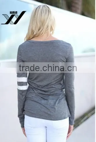 Long Sleeve Women Patchwork T-shirt photo-4