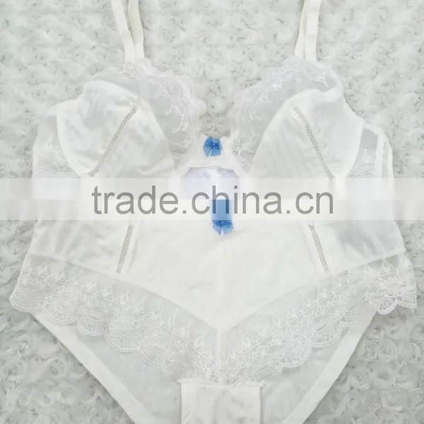 Ladies Excellent Embroidery Lace Charming Soft Sexy Bra Panty Set photo-5