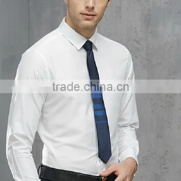 Wholesale Plain White 100% Cotton Shirts for Men Classic Men's Suit Shirts White photo-3
