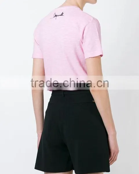 OEM Latest Womens Short Sleeve Custom T Shirt Printing Ladies V Neck Printed T Shirts photo-5