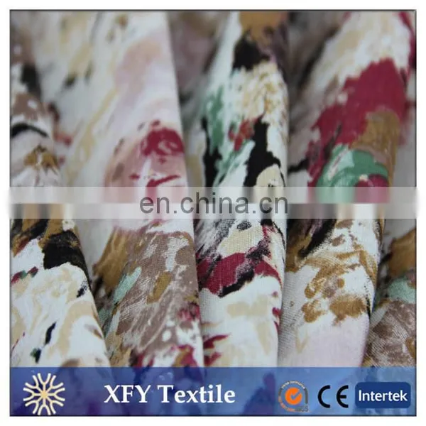 Fashion Flowers Design Printed Cotton Linen Fabric photo-2