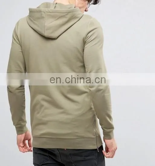 Longline Muscle Fit Hoodie With Side Zips photo-2