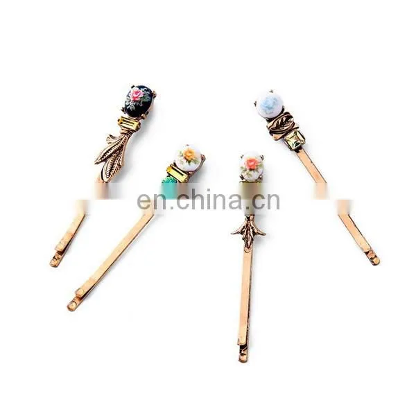 Antique Gold Women Hair Pin Set With Decorative Diamond Valentine Gift photo-2