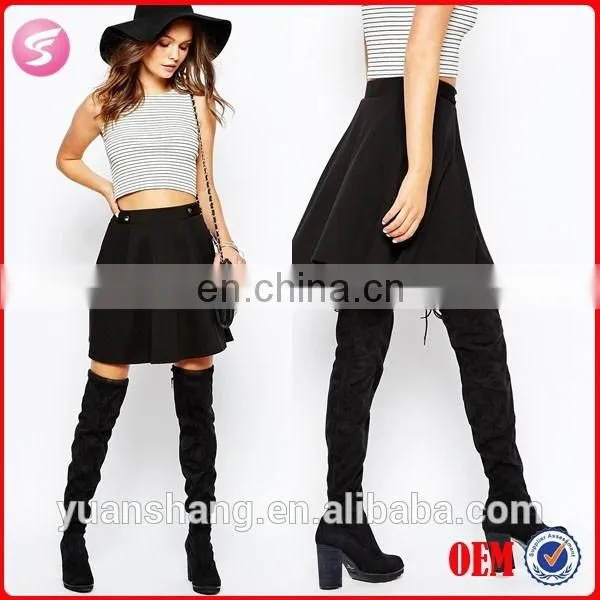 2015 High Quality Fancy Top Designs Ladies Short Skater Skirt