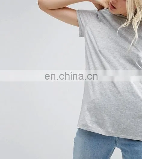 High Quality Cheap Custom Short Sleeves Longline Tall T-shirts Wholesale Cotton Plain Blank Women Tshirt photo-4