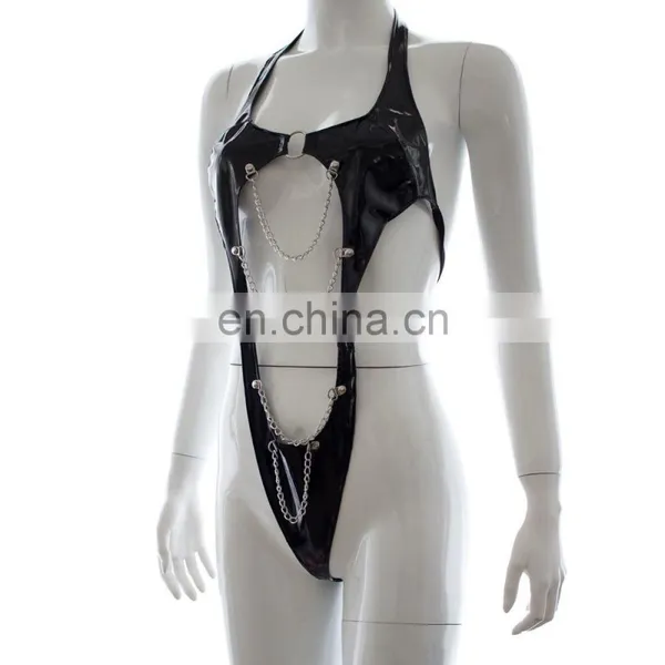 Black Fetish Bodysuit Clubwear Sexy Costume Latex Catsuit Manufacturer photo-2