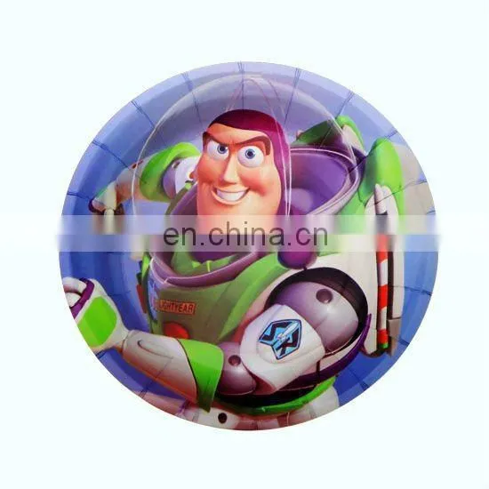 Promotional Cheap Food Grade Paper Birthday Party Plates Tableware