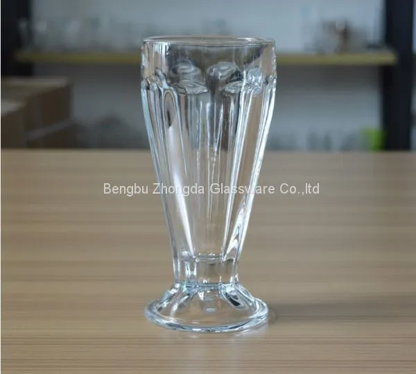 380ml Transparent Glass Mug for Ice-cream/milk Shake