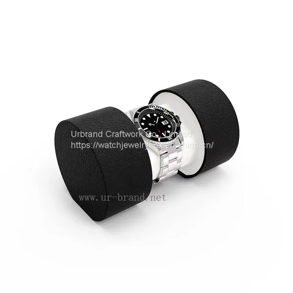 High-quality Cylindrical Watch Box, Single Watch Box, Leather Watch Ring Box, Roll Watch Box photo-3