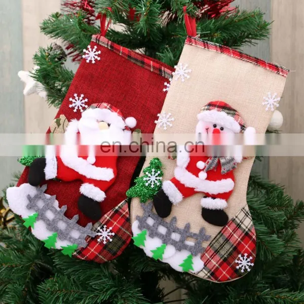 2020 Amazon Hot Sale Snowman Santa Christmas Sock Gift Bags photo-5
