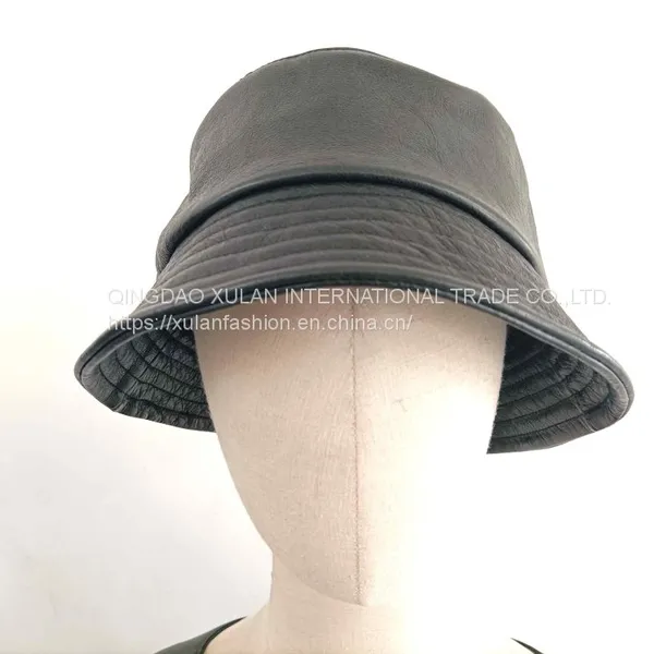 Men's Cowhide Genuine Leather Bucket Hat