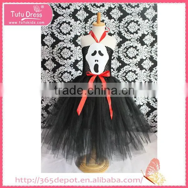 Fluffy Green Devil Pattern Black Voile Gauze Dress Halloween Costume photo-5