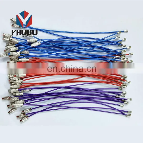 Qualities Product Tag With Screw Stainless Steel Keychain Cable Thin Wire Key Ring photo-4