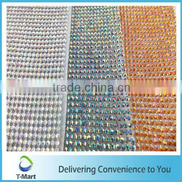 Hotsale Woman Decoration Silver Glass Crystal Hot Fix Rhinestone Mesh photo-3