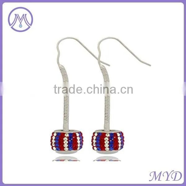 Handmade Crystal Shambhala Ball Dangle Earring Drop photo-2
