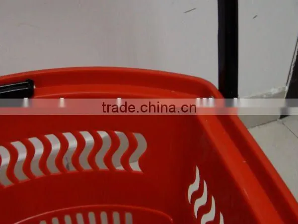 Plastic Shopping Basket With Wheels Shopping Rolling Basket With Wheels photo-3