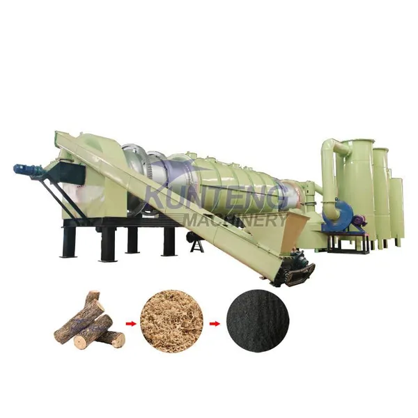Wood Carbonizing Pyrolysis Furnace Retorting Biochar Making Charcoal Carbonization Rotary Kiln EPC