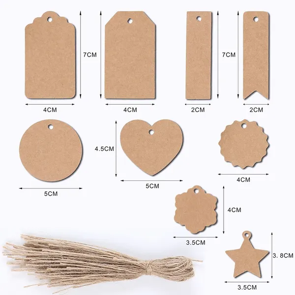 Kraft Paper White Color Hang Tag With Rope photo-2