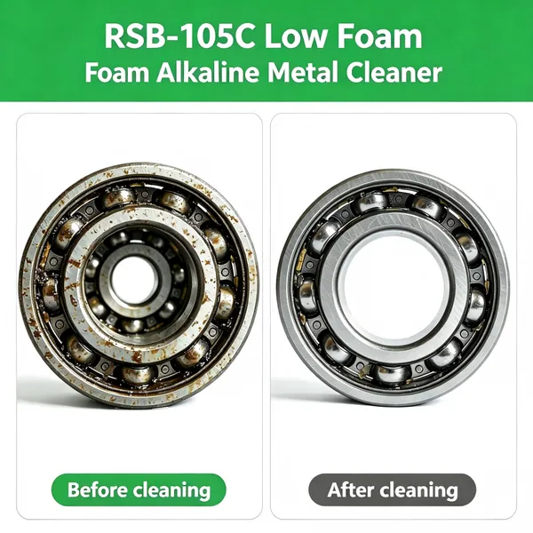 Metal Parts Cleaner Degreaser Solution RSB‑103C, Low‑Foam Rust‑Inhibiting for Cleaning Oil Cutting Fluid Dust on Machinery Ferrous Metal Parts