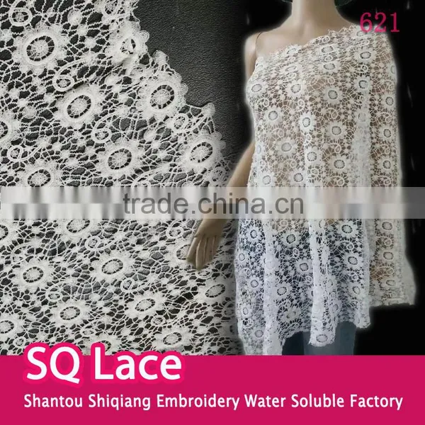 2016 Whole Sale 100% Polyester Lace Milk Lace Fabric for Garment