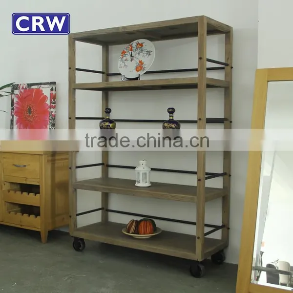 RE-1523 Vintage Industrial Furniture Metal Frame Shelf photo-3
