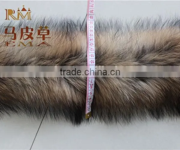 100% Good Quality Raccoon Fur Trimming / Raccoon Fur Collar/natural Raccoon Strips photo-3