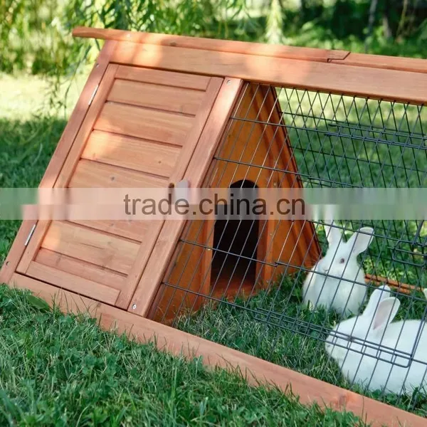 Outdoor Wooden Triangle Rabbit Hutch photo-2