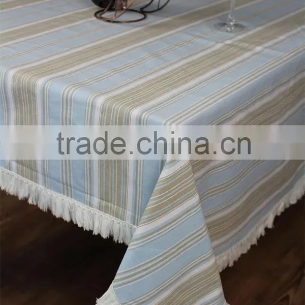 100% Cotton Luxury Fashion Yarn Dyed Print Stripe Cheap Table Cloth photo-6