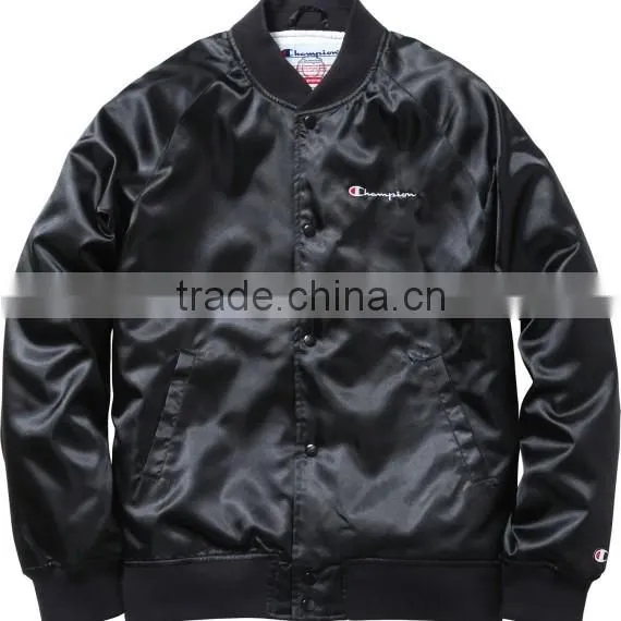 Custom Stlye Plain Satin Jacket,custom Fashion Made Satin Letterman Jacket,custom Made Plain Satin Jacket photo-4