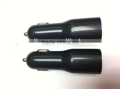 2015 New Design High Quality Factory Prices Rubber Oil Coated Dual Usb Car Charger for Iphone 5 5s, USB Cable Charger photo-2