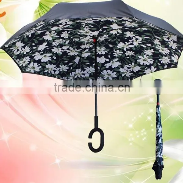 Black Outside C Handle Inverted Advertising/promotion/golf Umbrella photo-3
