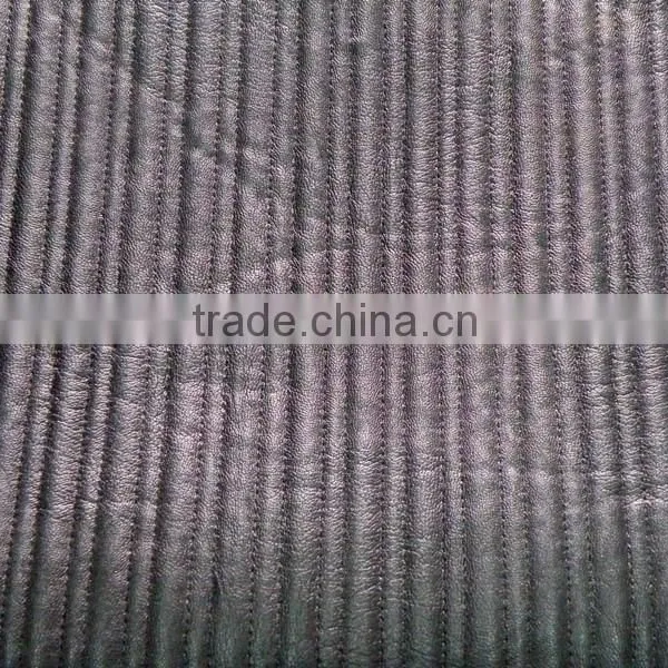 Polyester Stripe Embroidered Thermal Padded Fabric With Quilting for Jacket photo-3