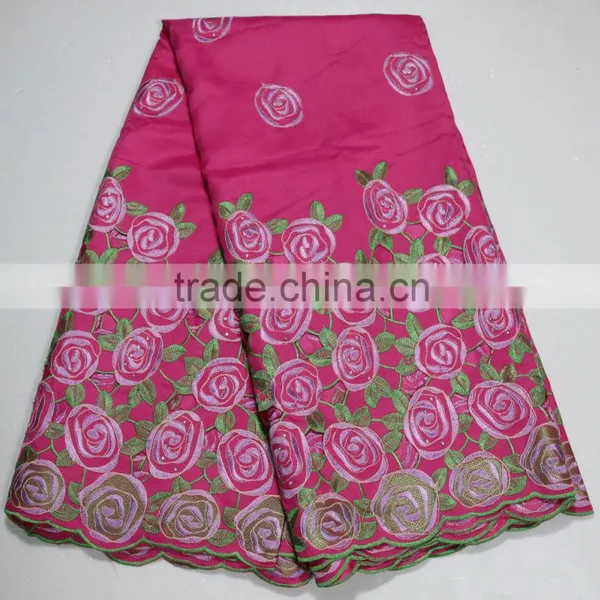 New Arrival Purple Silk Lace /fashion Flowers Design Soft Cotton Fabric for Wedding Party Dress photo-3