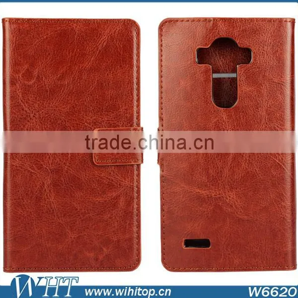 Wallet Style Magnetic Buckle Flip Cover Stand PC+PU Leather Case for LG G4 photo-3
