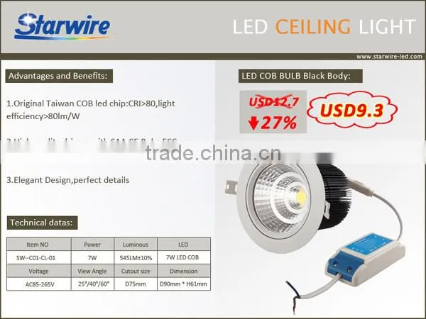 Christmas Promotional Ideas 27percent Discount 7w COB LED Ceiling Light