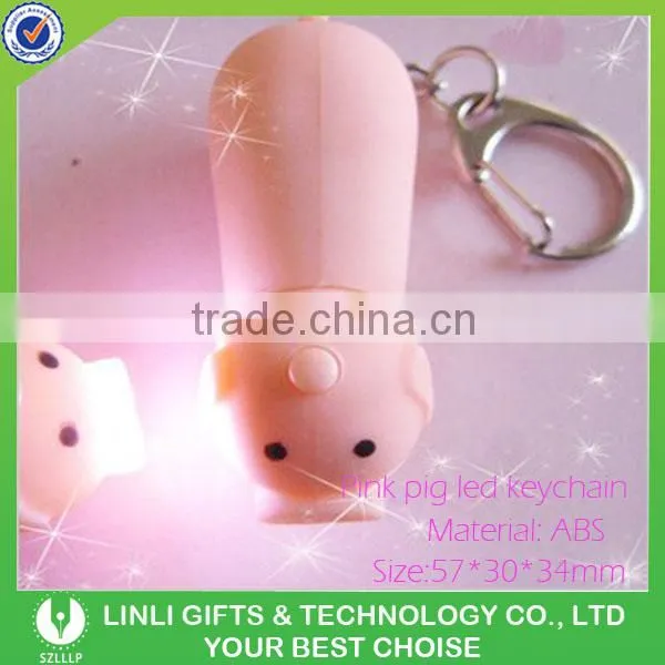 Kids Promotional Items Led Sound Little Pig Keychain,Led Pig Key Ring,Led Pig Key Chain photo-3