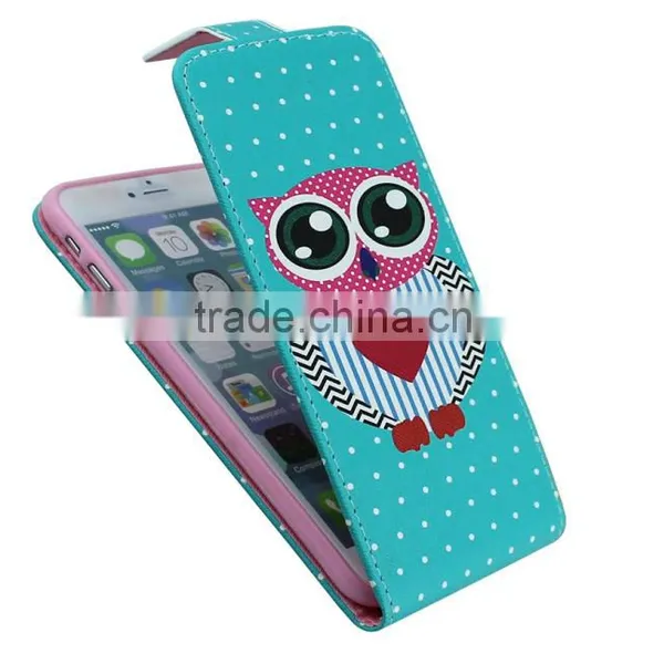 2015 Newest Owel Printings Phone Case Lift Flip Leather Case With Card Slot For IPhone 6 photo-5