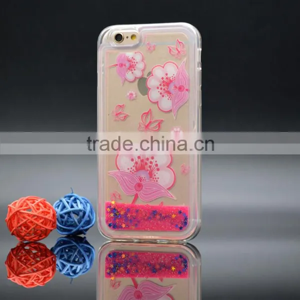 Mobile Phone Jelly TPU Case For Iphone 6 4.7",For Iphone 6 Case TPU Quicksand Liquid Glitter Case photo-2