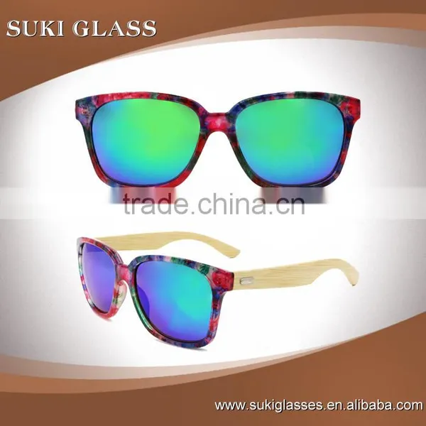 Plastic Classic Sunglasses Wooden Arms Trendy Glasses photo-2