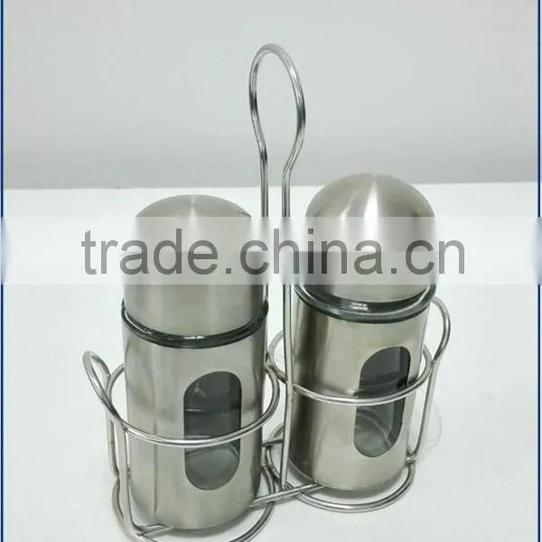 Modern Stainless Steel Salt And Pepper Shaker Seasoning Bottle Condiment Set photo-4