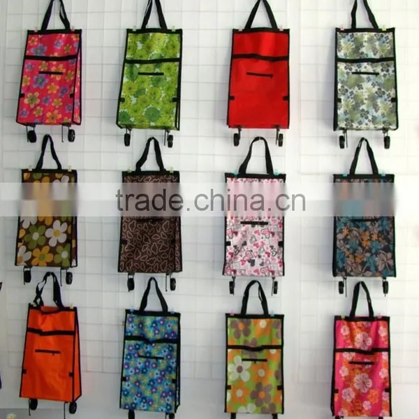 Flowers Trolley Shopping Bag/wheeled Trolley Travel Bag/trolley Bag Easy Trip